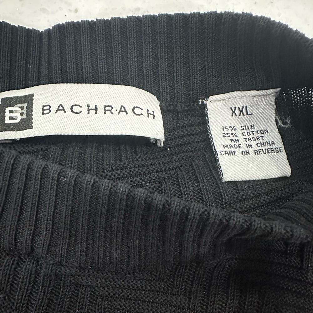 Bachrach Black Silk Cotton Blend Men’s Sweater XXL - Picture 2 of 4